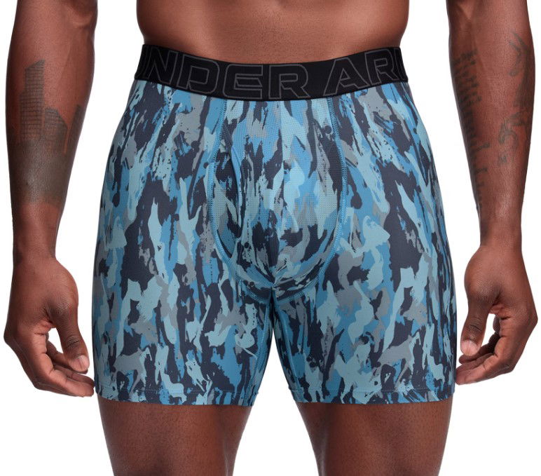 Boksere Under Armour Under Armour UA Performance Tech Print 6-Inch Boxer Briefs Blå | 1383875-494, 1