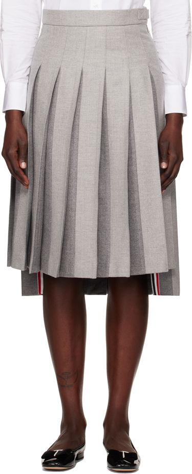 Nederdel Thom Browne Wool Flannel Pleated Midi Skirt Grå | FGC441A-F0580, 0