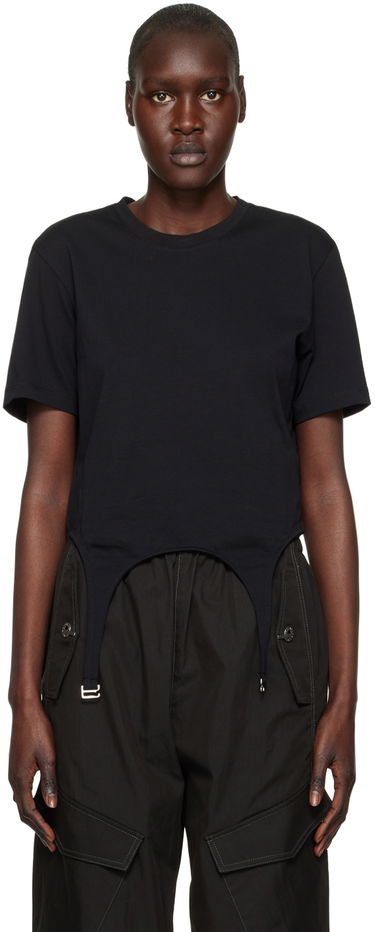 Crop top Dion Lee Garter Slim T-Shirt Sort | C3098R23, 0