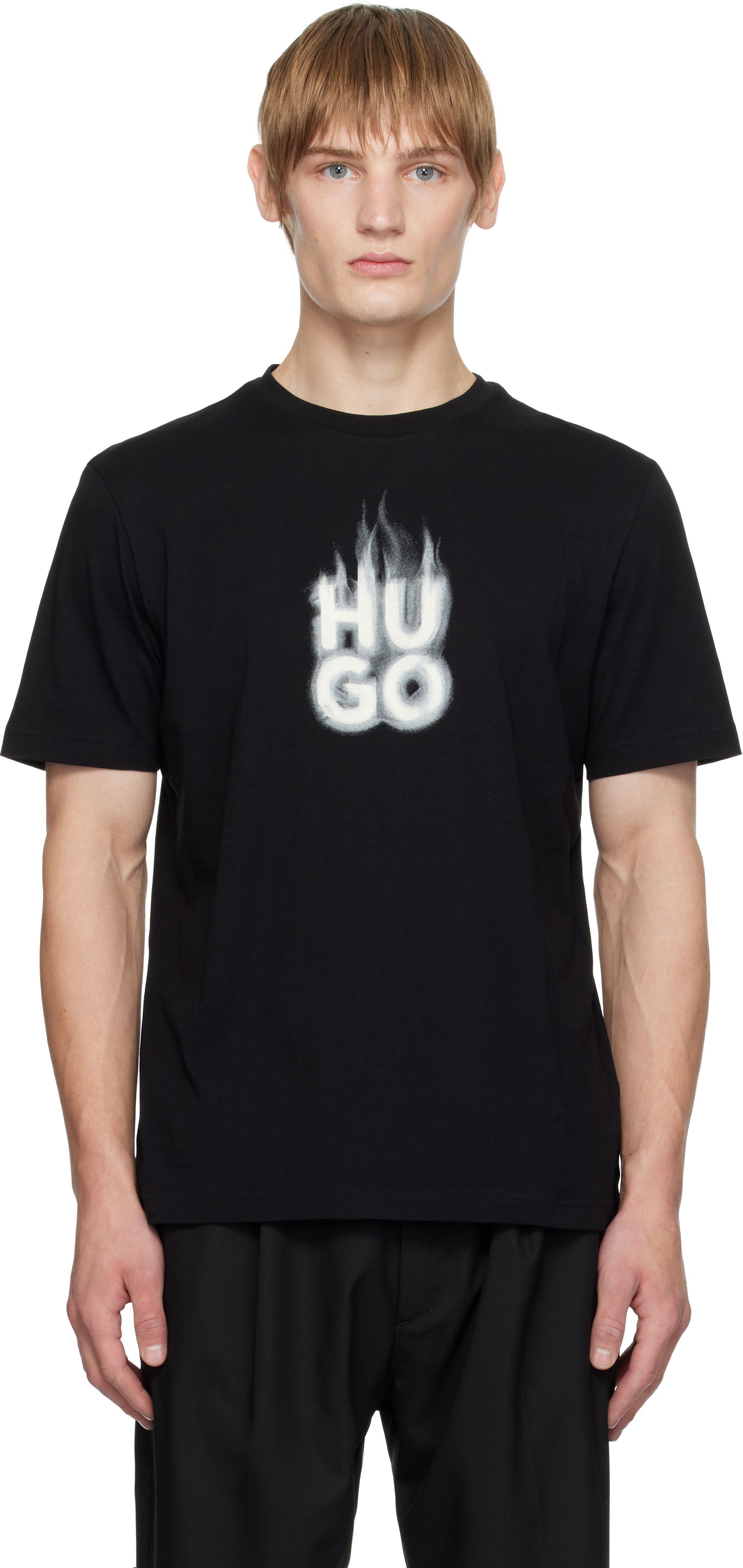 T-shirt BOSS Flame Logo Black T-Shirt Sort | 50535363, 0
