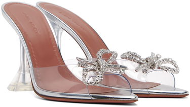 Tilbehør Amina Muaddi Amina Muaddi Rosie Glass Slipper Heeled Sandals Metalisk | ROSIE GLASS SLIPPER CL PVC, 3