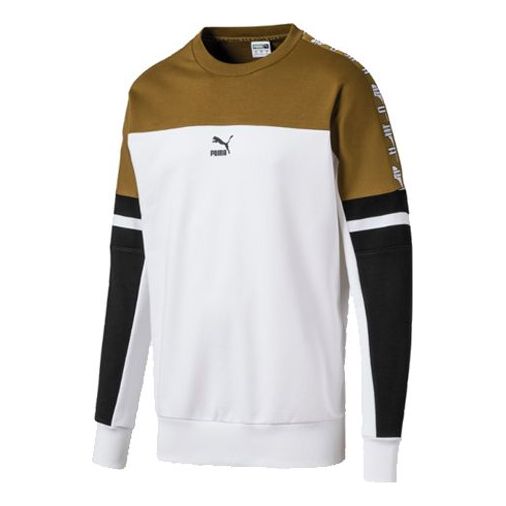Sweater Puma Colorblock Round Neck Sweatshirt Flerfarvet | 595872-02