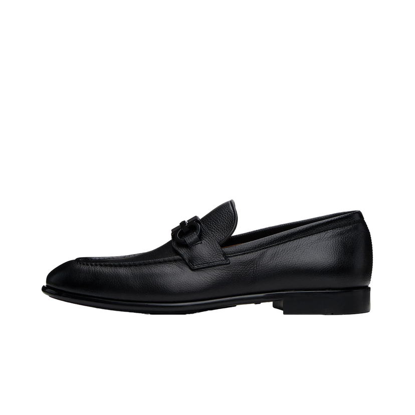 Sneakers og sko FERRAGAMO Leather Loafers With Gancini Ornament Sort | 768931