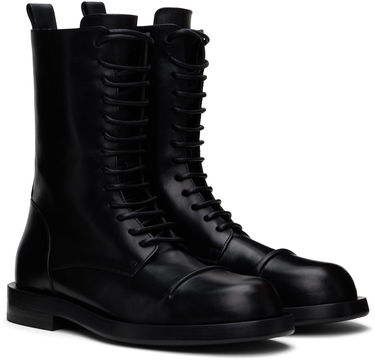 Tøj Ann Demeulemeester Ann Demeulemeester Gillian Pintuck Combat Boots Sort | 2402-M-C15-LT049-099, 3