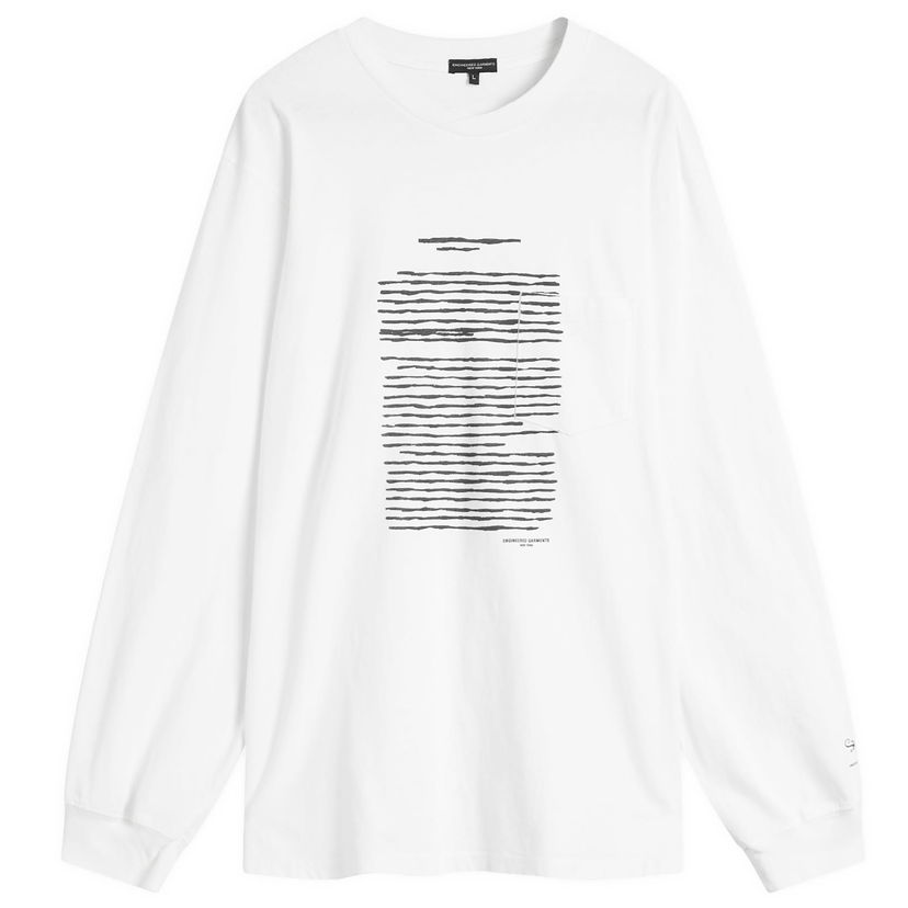 T-shirt Engineered Garments Engineered Garments Printed Long Sleeve T-Shirt, Size Large Hvid | QT265-NP174