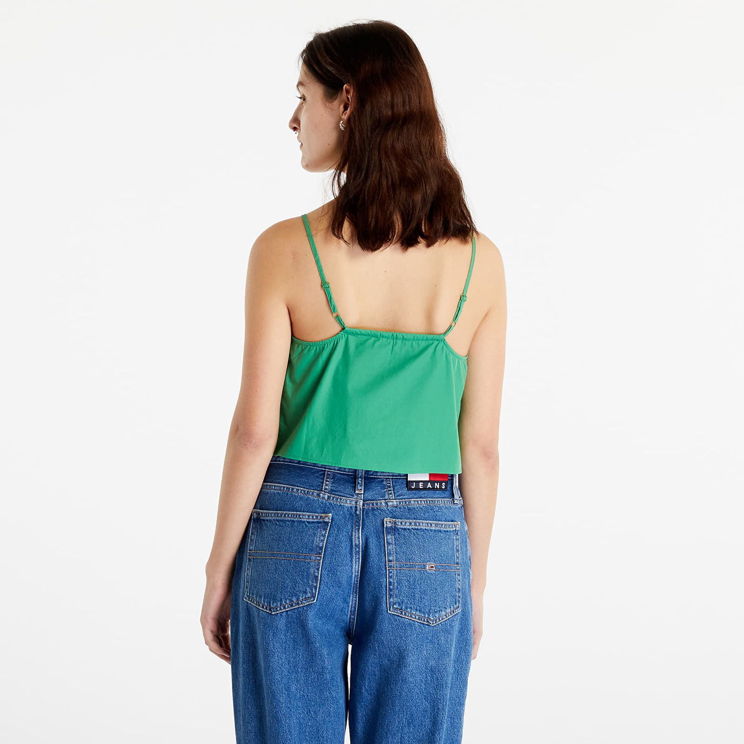 Tanktop Tommy Hilfiger Poplin Strappy Top Grøn | DW0DW15200 LY3, 1