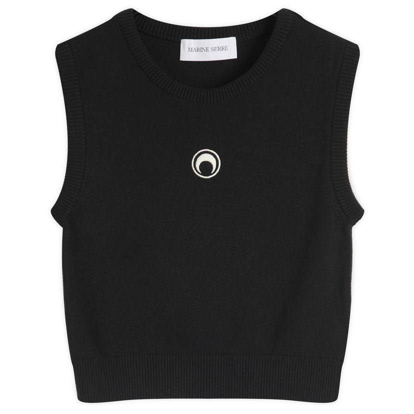 Sweater Marine Serre Marine Serre Moon Logo Knit Vest, Size Large Sort | WTK043A-BK99