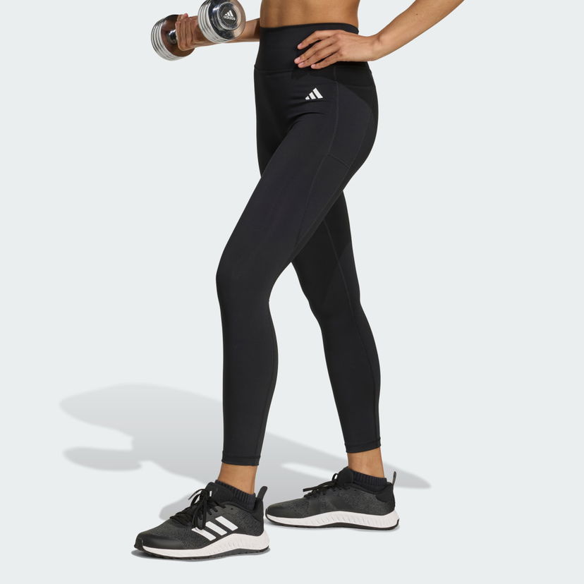 Leggings adidas Performance Optime Essentials No Front Rise Seam 7/8 Tights Sort | JY4815