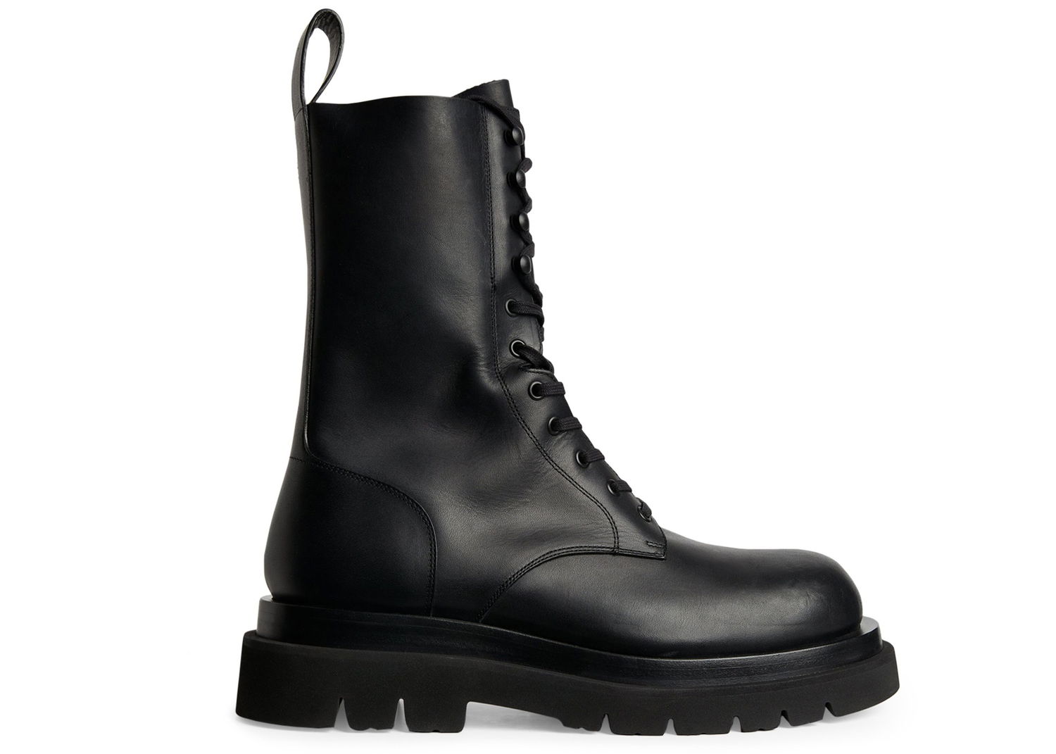 Sneakers og sko Bottega Veneta Lug Sole Leather Lace-Up Boots Sort | 715516-VBS50-1000, 0