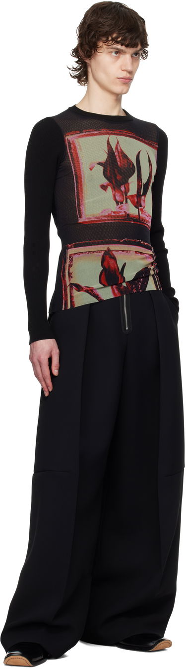 Sweater Jean Paul Gaultier Jean Paul Gaultier Flowers Cadres Long Sleeve T-Shirt Sort | 25/33-F-TO259-T579-002142, 3