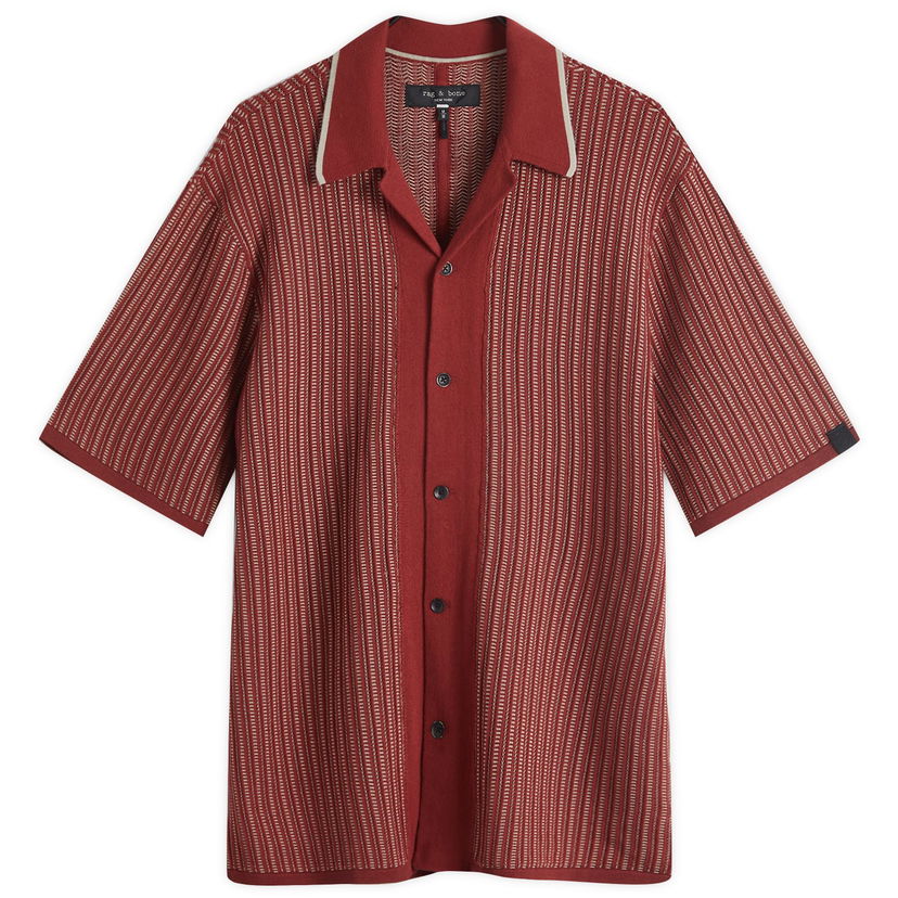 Skjorte rag & bone Harris Knit Vacation Shirt Rød | MBS24H032BC32