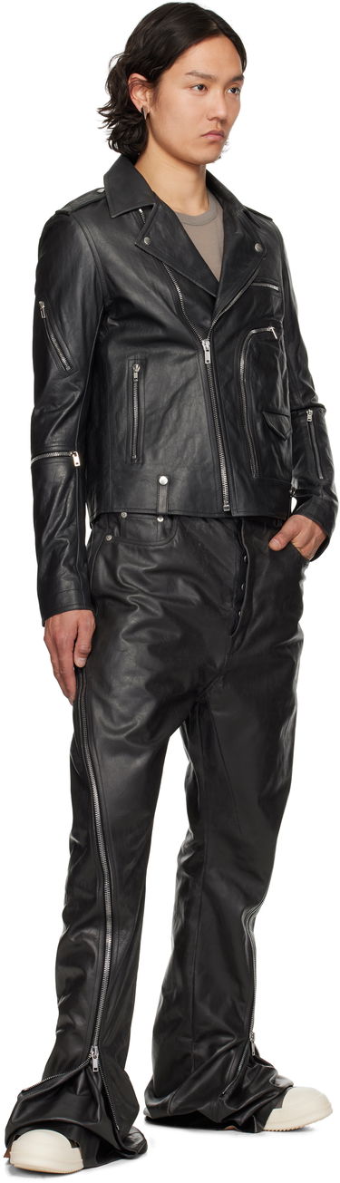 Jakke Rick Owens Rick Owens Hollywood Bauhaus Stooges Leather Jacket Sort | RU01E5765 LTP, 3
