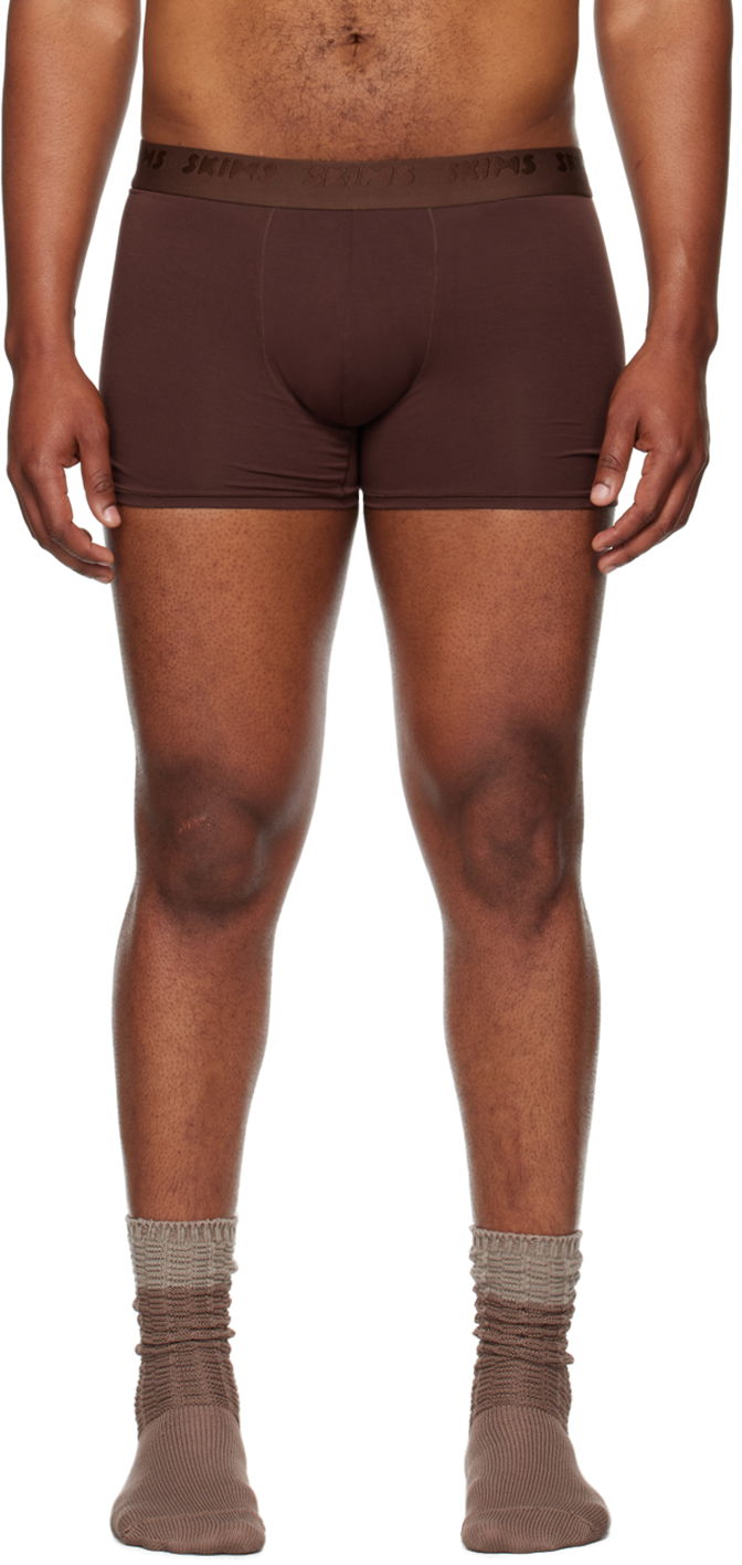 Boksere SKIMS Three-Pack Stretch Boxer Briefs Brun | BO-BBR-5628M, 1