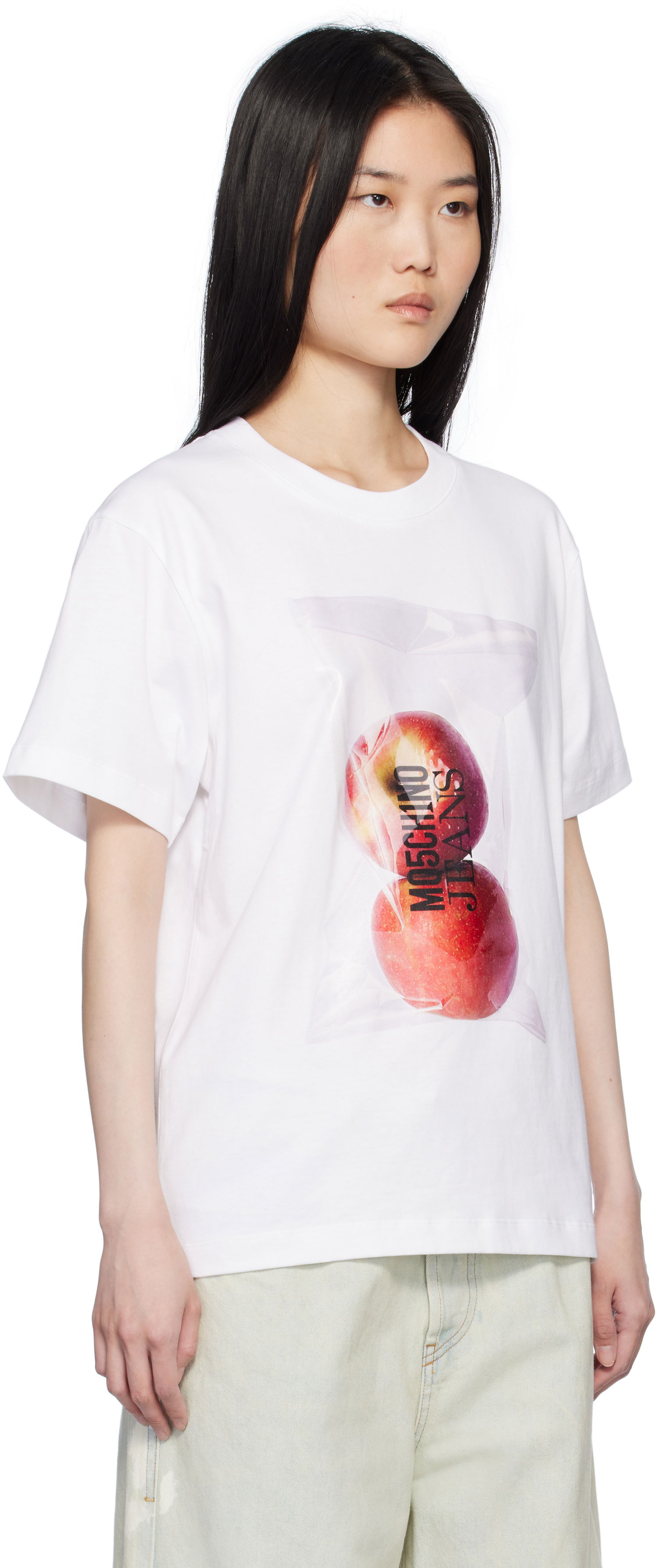 T-shirt Moschino Moschino Jeans Graphic T-Shirt Hvid | 251K10707, 1