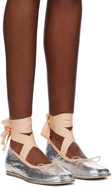Skopleje Simone Rocha Simone Rocha Ribbon Bow Ballerina Flats Metalisk | RMP17 0781, 3