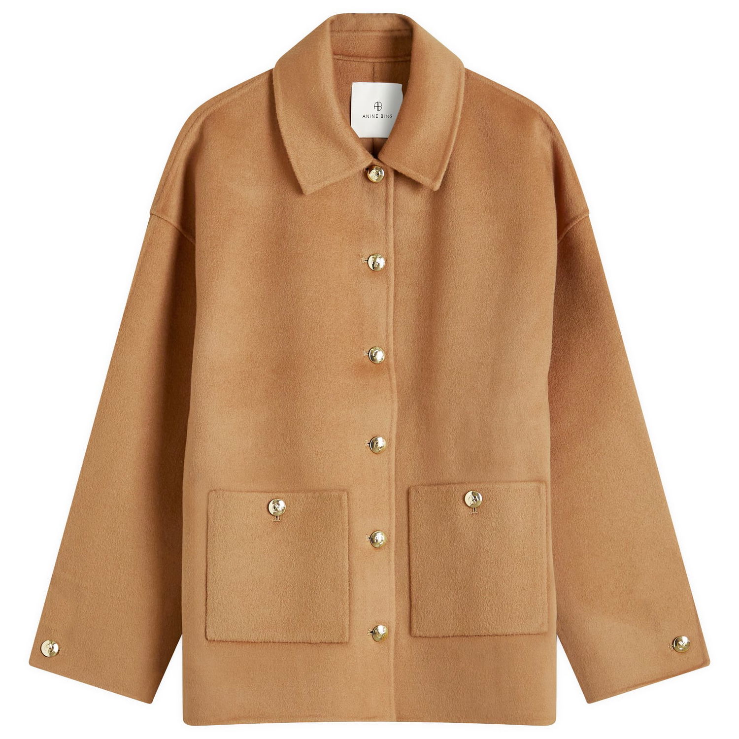 Jakke Anine Bing Luca Brown Wool Jacket, Size Large Beige | A-01-10120-BWN17, 0