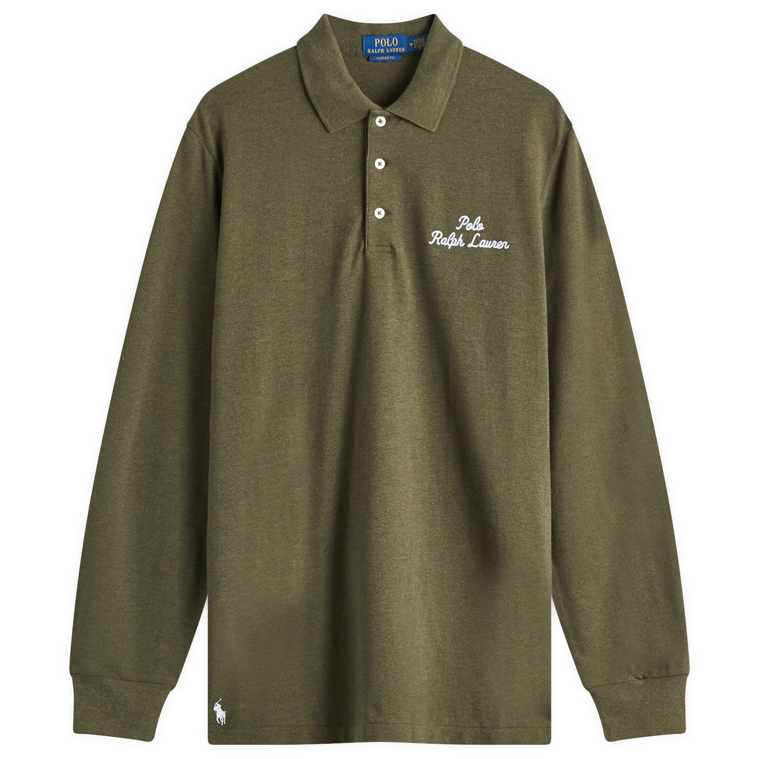 Polo skjorte Polo by Ralph Lauren Script Logo Long Sleeve Polo Shirt Grøn | 710957364002, 0
