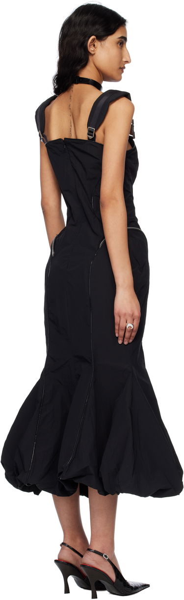 Kjole Marine Serre Marine Serre Recycled Nylon Midi Dress Sort | WDR325A CWOV0041, 2