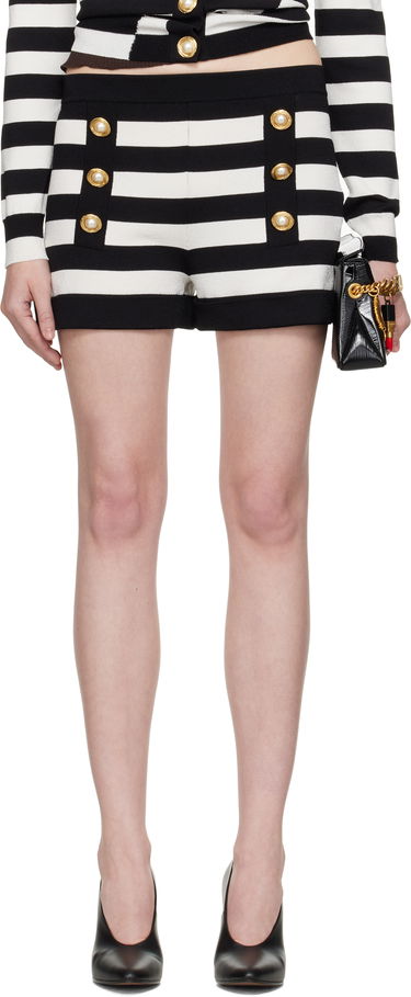 Shorts Balmain Balmain Striped Knit Shorts Sort | EF0PA195KI32, 0