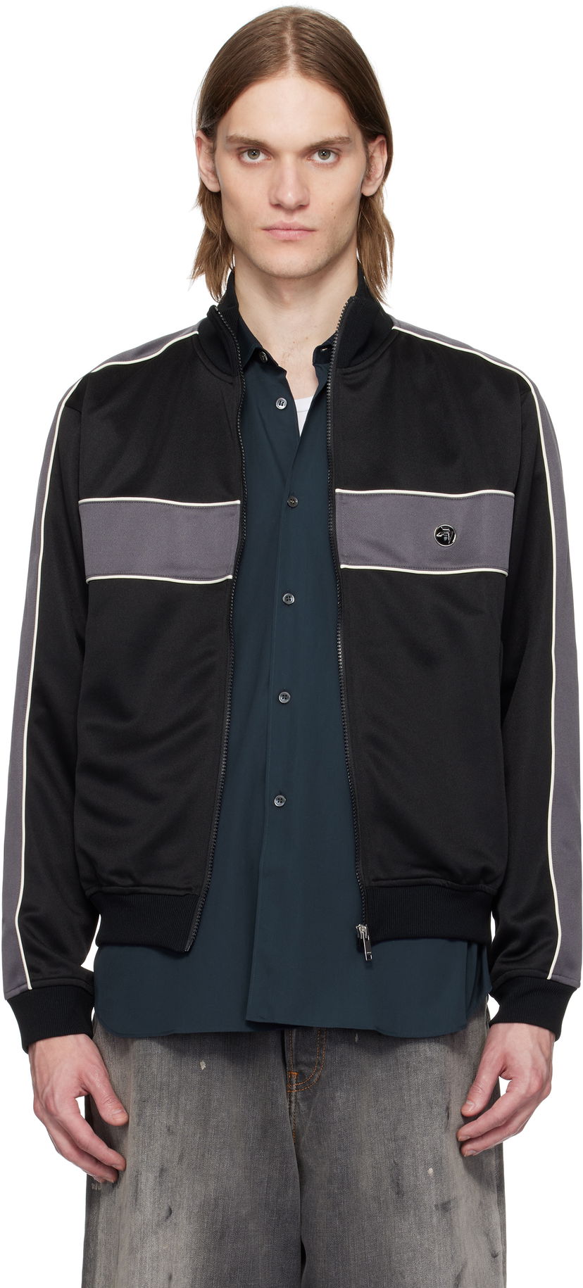 Bomberjakke Ambush AMBUSH Paneled Track Jacket Sort | 12115218