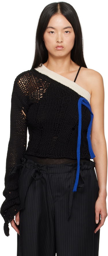 Sweater Andersson Bell Andersson Bell Ottolinger Edition One-Shoulder Knit Sweater Sort | atb1215w, 0