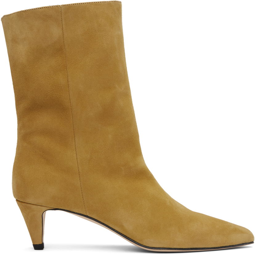 Kjole BY FAR BY FAR Lysander Suede Leather Boots Gul | MWFBO068KL007BR052PL