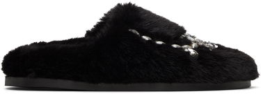 Tøj Simone Rocha Simone Rocha Embellished Furry Slippers Sort | SLD44B-W 0402, 0
