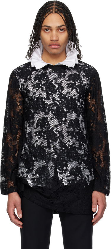 Skjorte Comme des Garçons Comme des Garçons Homme Plus Raschel Lace T-Shirt Sort | PO-T036-051, 0