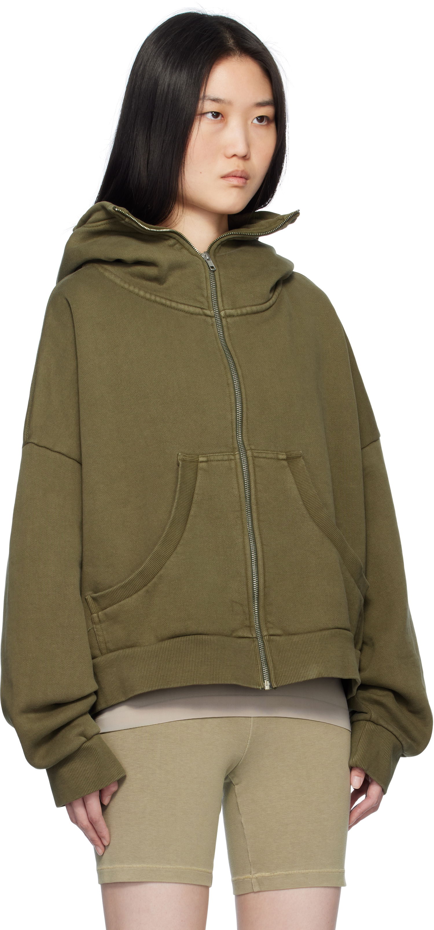 Sweatshirt Entire Studios Hoodie Full Zip Grøn | ES2106MI, 1