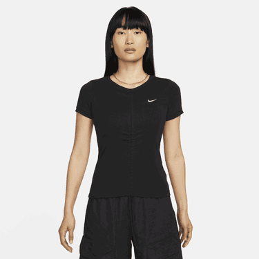 Crop top Nike Sportswear Essentials Ribbed Mod Cropped Top Sort | FB8276-010, 0