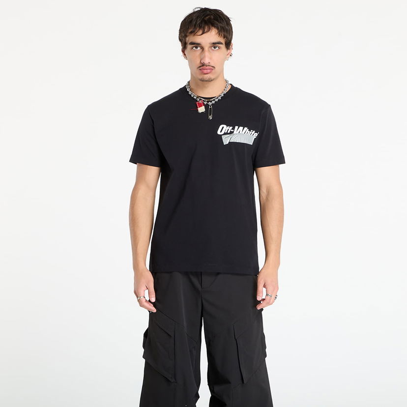T-shirt Off-White Off-White Cupid Tape Slim Fit Short Sleeve T-Shirt Sort | OMAA027F25JER00B1001