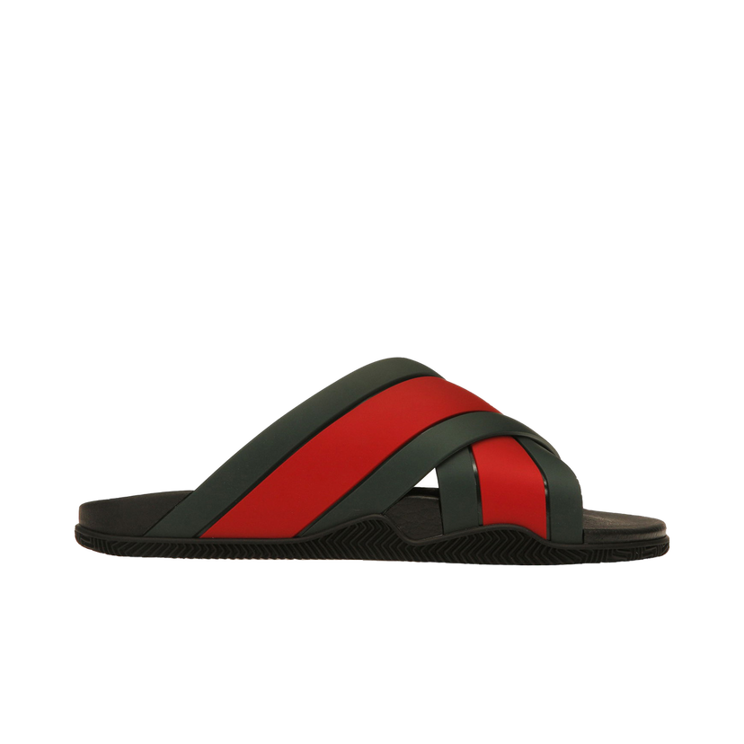 Sneakers og sko Gucci Web Slide Black Rubber Rød | 630326 J8700 8460