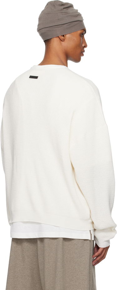 Sweatshirt Fear of God Fear of God ESSENTIALS Waffle Long Sleeve Crewneck Sweatshirt Hvid | 192SP256164F, 2