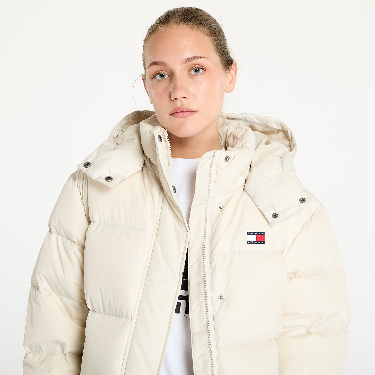 Puffer jakke Tommy Hilfiger Alaska Long Puffer Jacket Beige Beige | DW0DW18860 ACG, 1