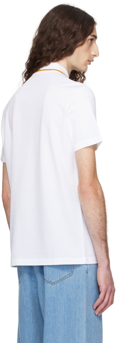 Polo skjorte Versace Versace Embroidered Architectural Baroque Polo Hvid | 1013906_1A14973, 2