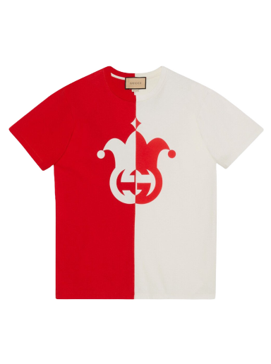 Jersey Gucci Cotton Jersey With Jester Print T-Shirt Rød | 731506 XJE94 6374