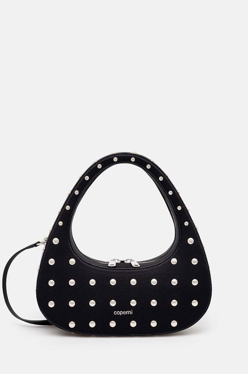 Skuldertaske Coperni Studded Swipe Baguette Bag Sort | COPBA60STF9003