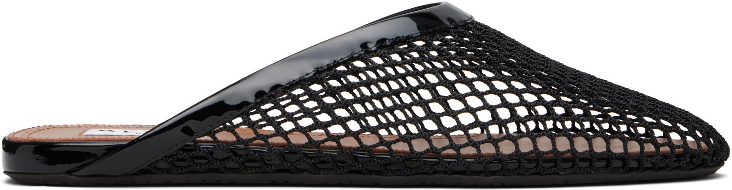 Tøj Alaïa ALAÏA Fishnet Flat Mules Sort | AA3M081TK007, 0