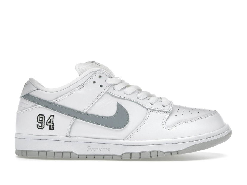 Sneakers og sko Nike SB Supreme x Dunk Low "White Metallic Silver" Hvid | HQ8487-100