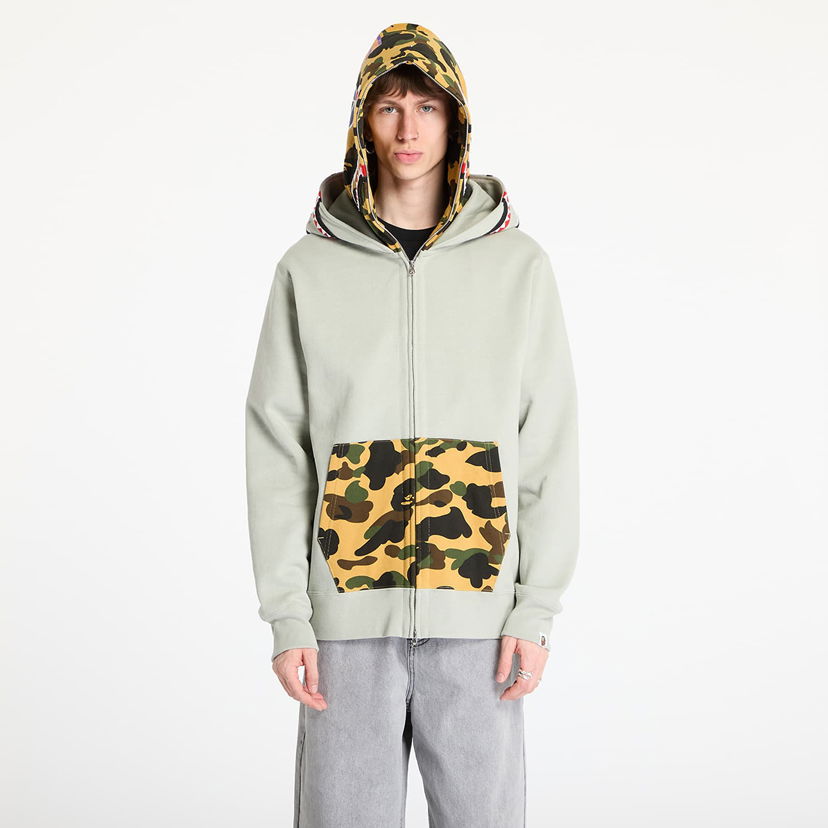 Sweatshirt BAPE A BATHING APE 1st Camo Shark Full Zip Double Hoodie Grøn | 001ZPL301007MOLD