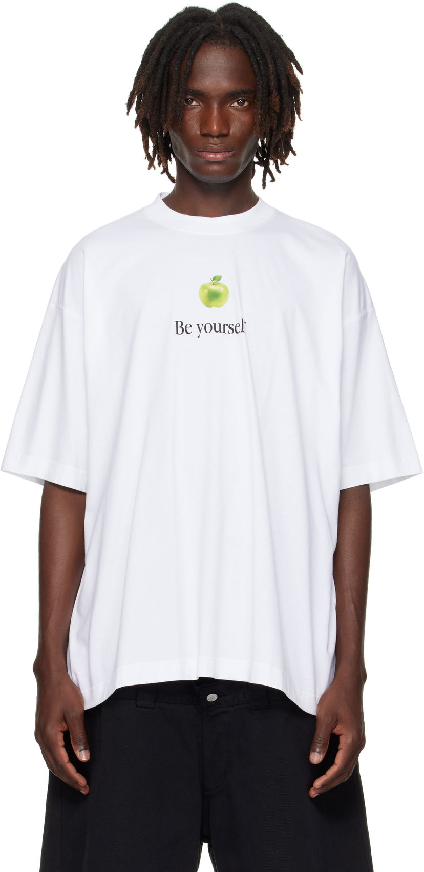 T-shirt VETEMENTS Vetements 'Be Yourself' Oversized T-Shirt Hvid | UH76TR350W