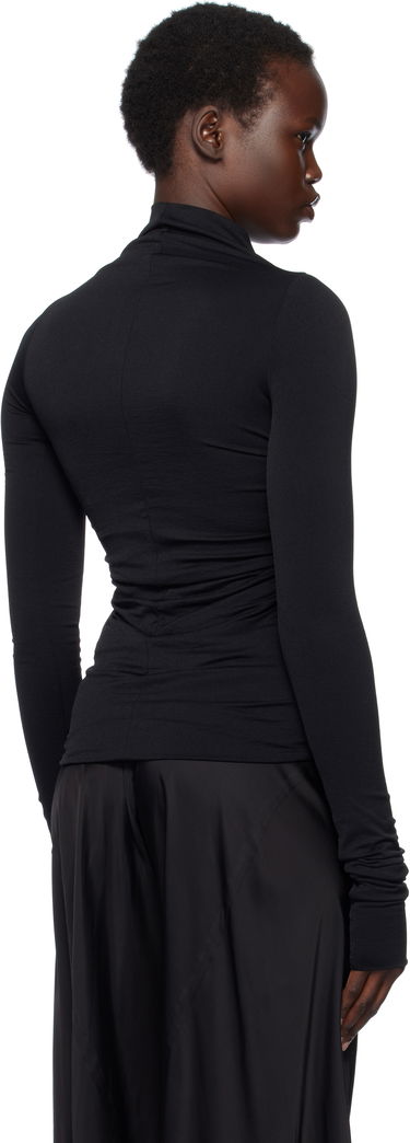 T-shirt Rick Owens Rick Owens Hollywood Jersey Long Sleeve Prong T-Shirt Sort | RP01E7222 JN, 2