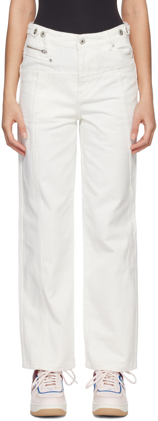 Jeans Feng Chen Wang Feng Chen Wang Deconstructed Jeans Hvid | FUS15TR12