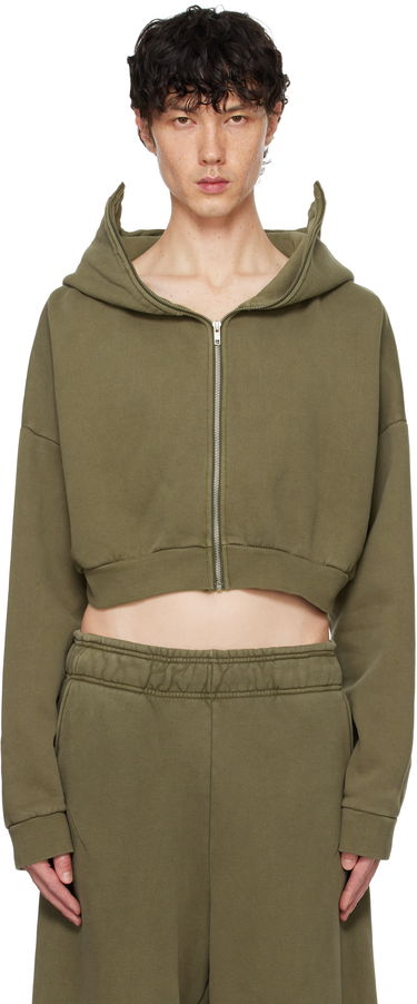Sweatshirt Entire Studios Entire Studios Cropped Full-Zip Hoodie Grøn | ES2156MI, 0