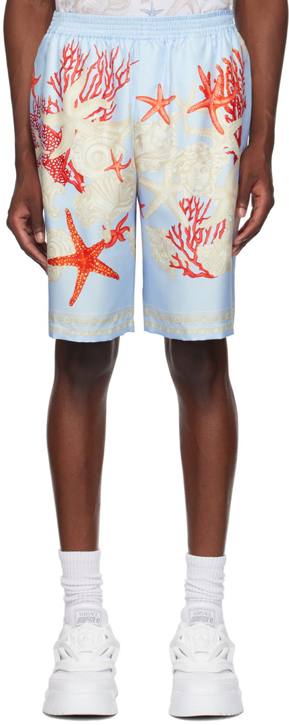Shorts Versace Blue Barocco Sea Shorts Turkis | 1002476_1A11093