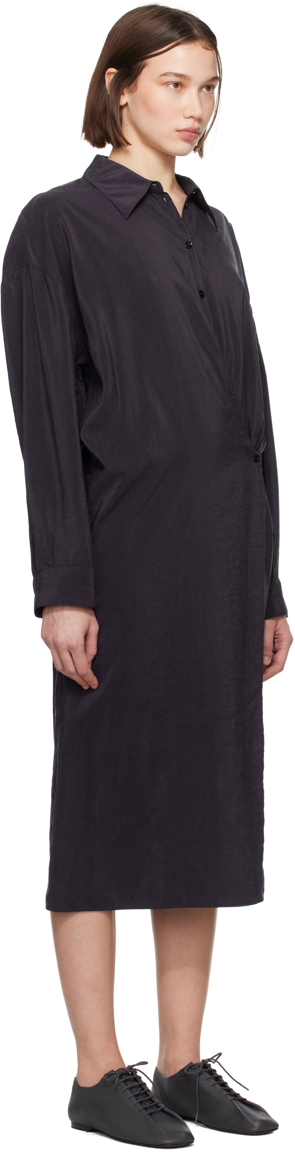 Kjole LEMAIRE Straight Collar Twisted Dress Sort | DR1092 LF1308, 1