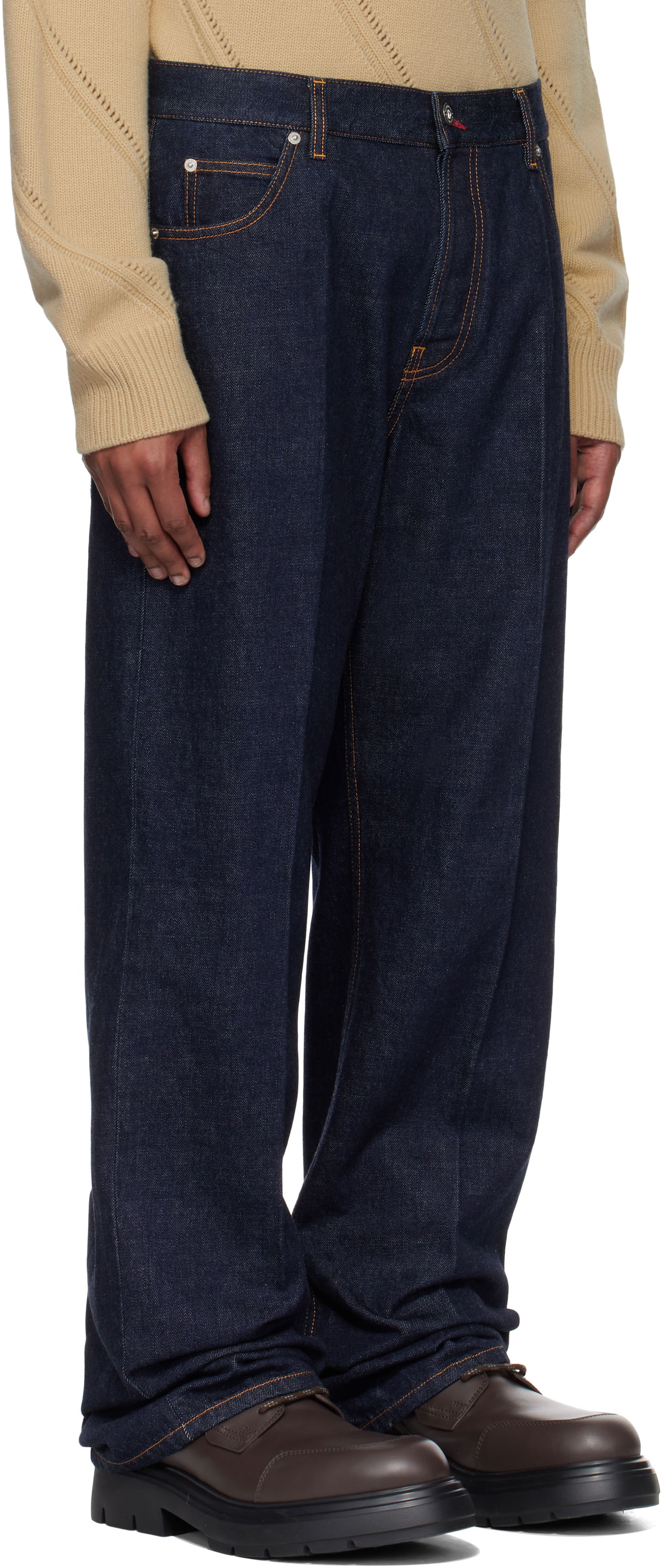 Jeans FERRAGAMO Ferragamo Straight-Leg Jeans Blå | 780559, 1