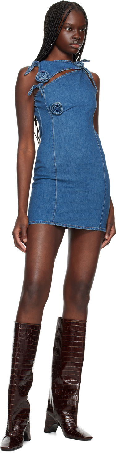 Kjole Coperni Coperni Asymmetric Flower Denim Minidress Blå | COPR158F2014, 3