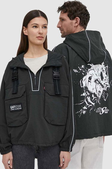 Vindjakke Levi's x Gundam SEED Oversize Windbreaker Sort | A7411.0000, 0