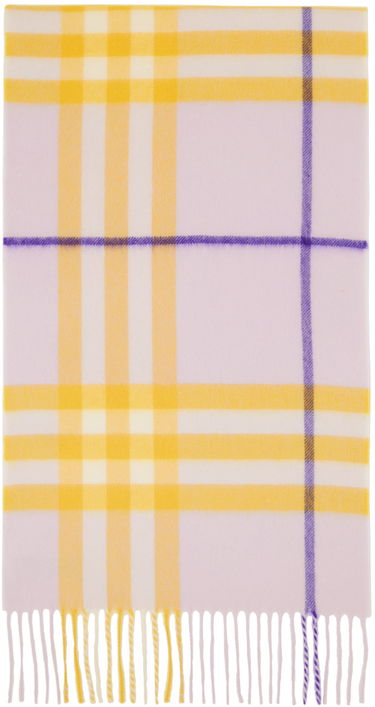 Tørklæde Burberry Check Cashmere Scarf Purple / Yellow Lilla | 8079556, 0